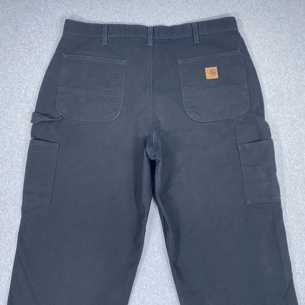 Carhartt Carpenter Pants Mens 38x32 Black Loose Fit Canvas Work B11-BLK
